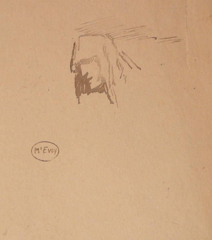 171ch pen and wash study of a female face